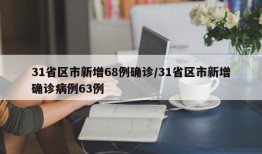 31省区市新增68例确诊/31省区市新增确诊病例63例