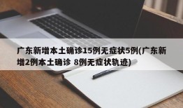 广东新增本土确诊15例无症状5例(广东新增2例本土确诊 8例无症状轨迹)