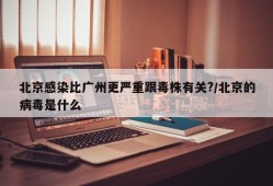 北京感染比广州更严重跟毒株有关?/北京的病毒是什么