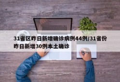 31省区昨日新增确诊病例44例/31省份昨日新增30例本土确诊