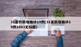 31省份新增确诊19例(31省新增确诊19例1003无标题)