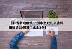 【31省新增确诊33例本土1例,31省新增确诊30例其中本土8例】