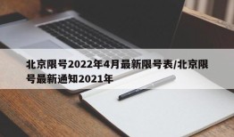 北京限号2022年4月最新限号表/北京限号最新通知2021年