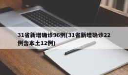 31省新增确诊96例(31省新增确诊22例含本土12例)