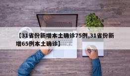 【31省份新增本土确诊75例,31省份新增65例本土确诊】