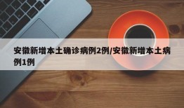 安徽新增本土确诊病例2例/安徽新增本土病例1例