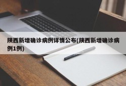 陕西新增确诊病例详情公布(陕西新增确诊病例1例)