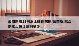 云南新增11例本土确诊病例/云南新增11例本土确诊病例多少
