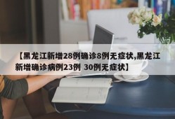 【黑龙江新增28例确诊8例无症状,黑龙江新增确诊病例23例 30例无症状】