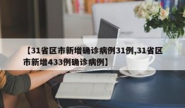 【31省区市新增确诊病例31例,31省区市新增433例确诊病例】