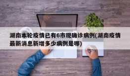 湖南本轮疫情已有6市现确诊病例(湖南疫情最新消息新增多少病例是哪)